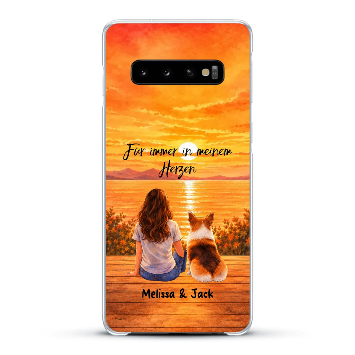 Personalisierte Handyhülle - Aquarell Silhouette