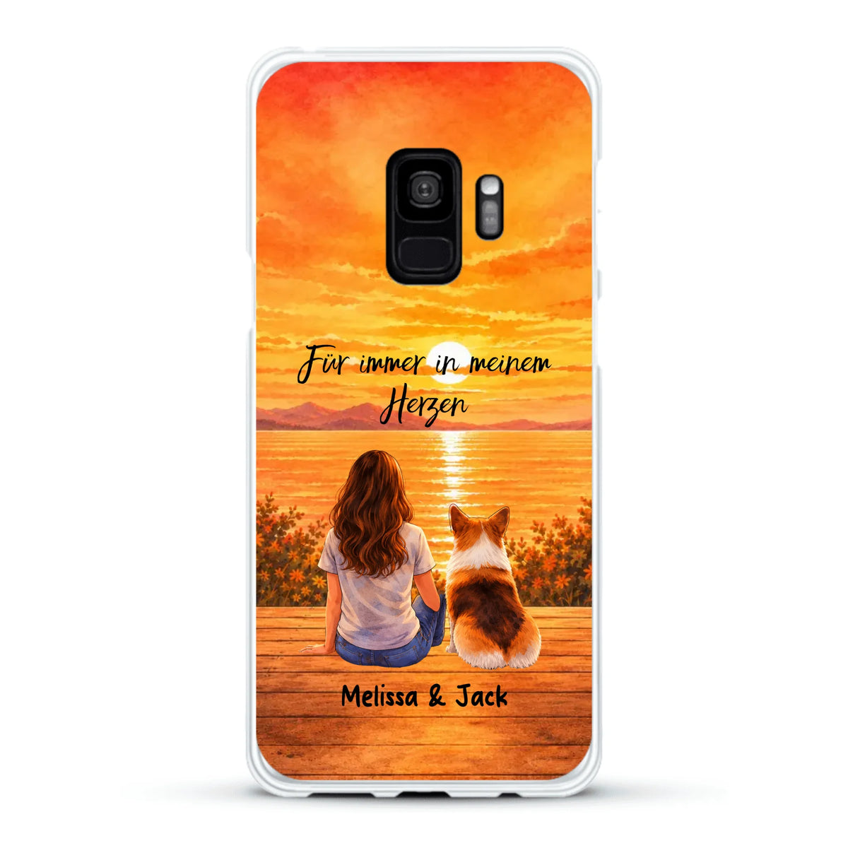 Personalisierte Handyhülle - Aquarell Silhouette