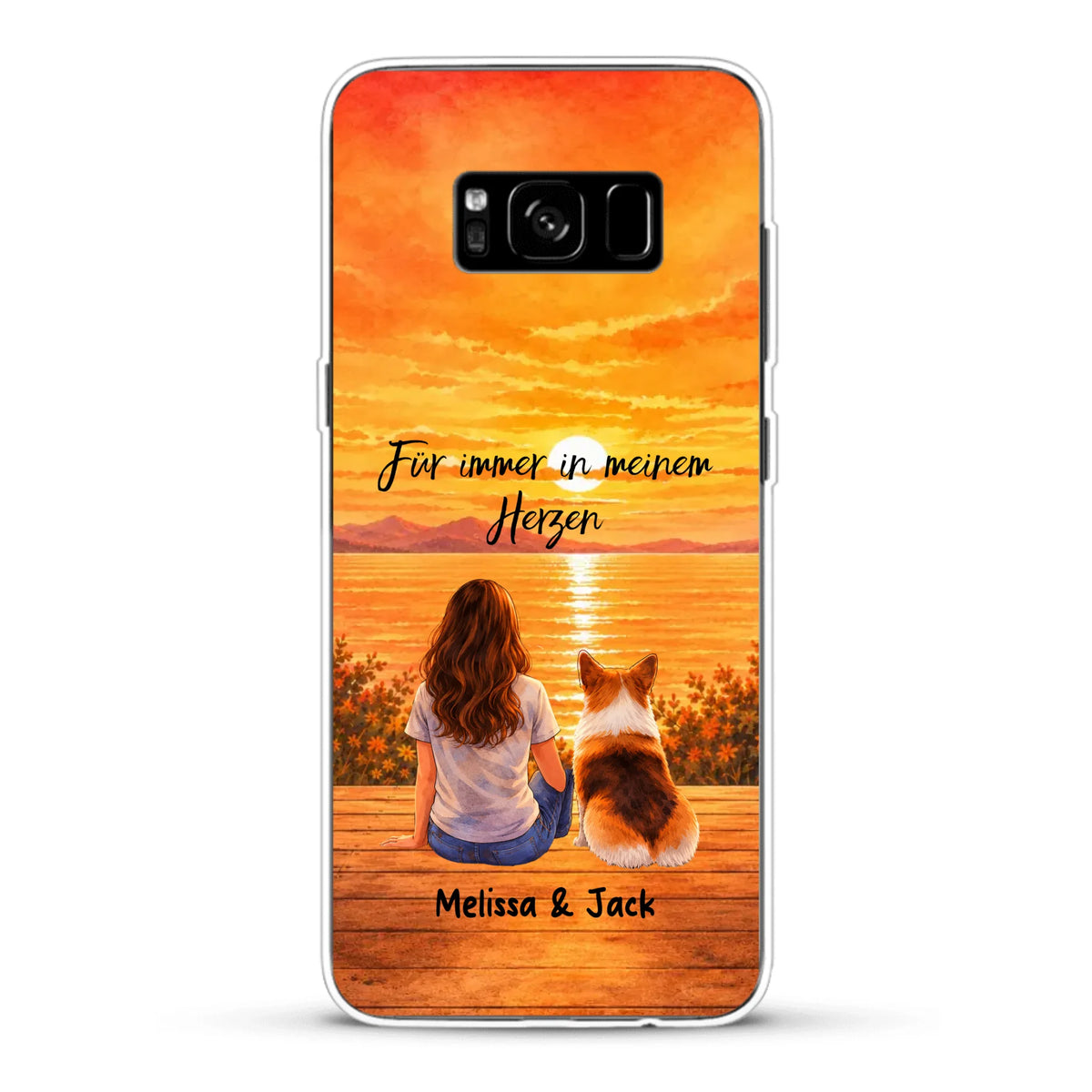 Personalisierte Handyhülle - Aquarell Silhouette