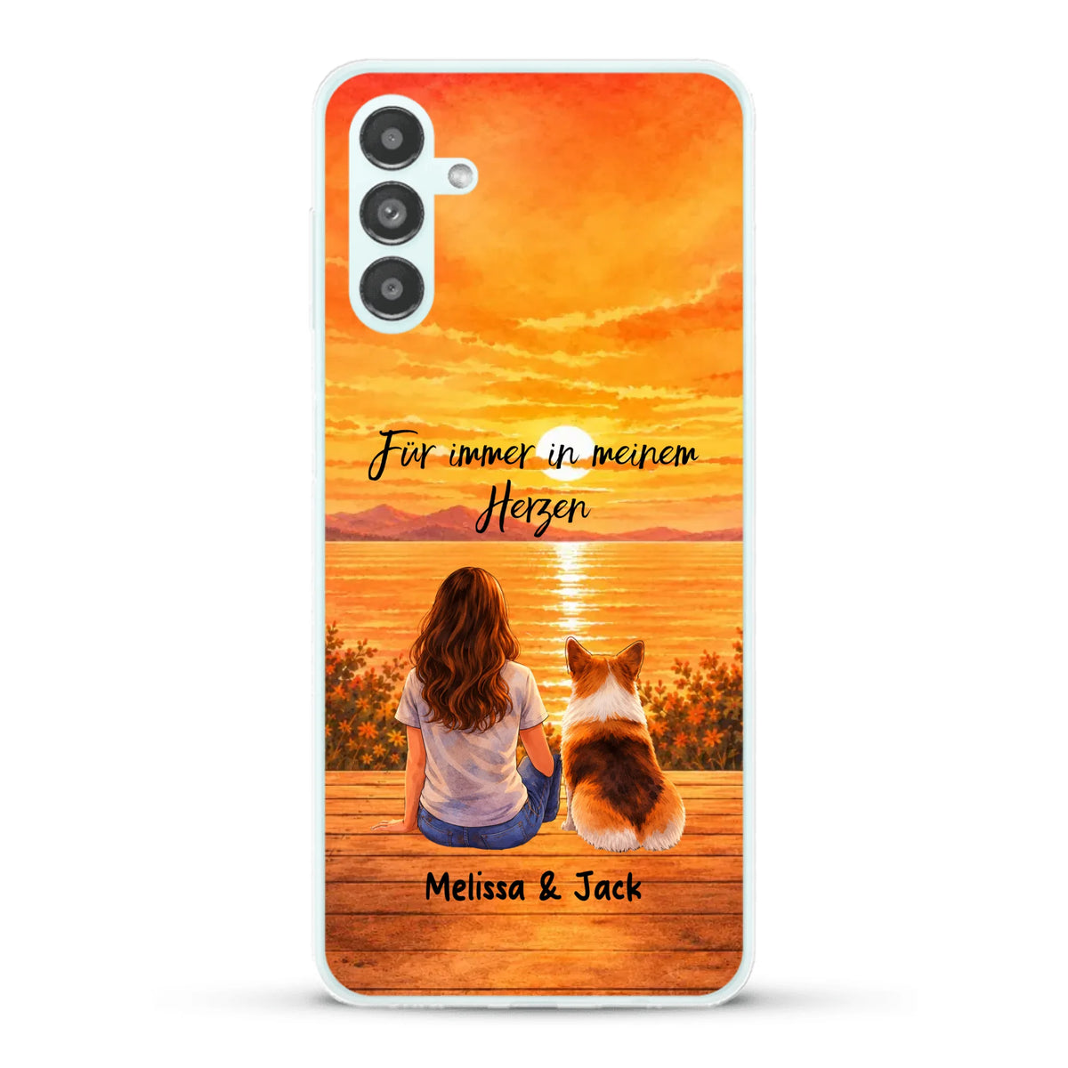 Personalisierte Handyhülle - Aquarell Silhouette