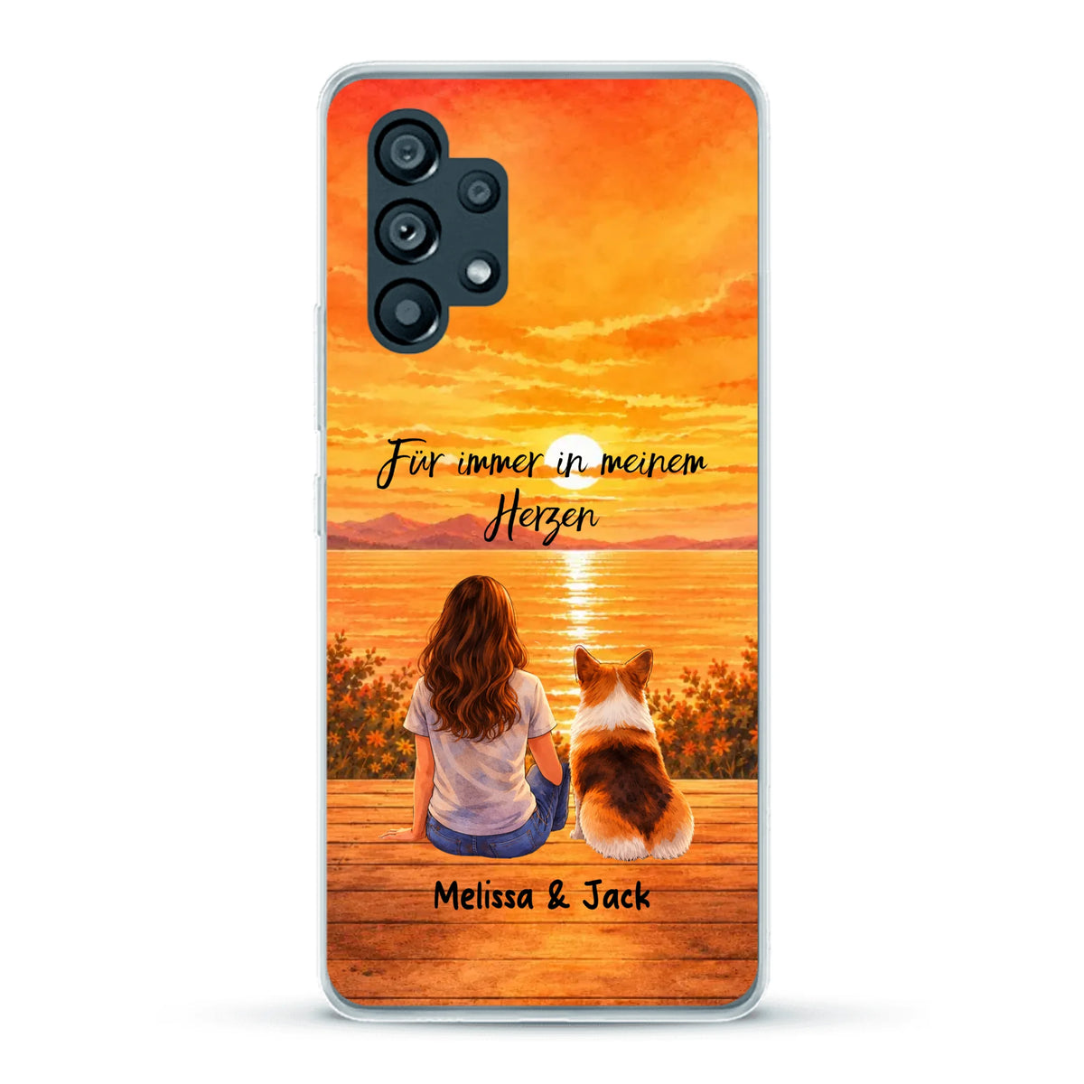 Personalisierte Handyhülle - Aquarell Silhouette