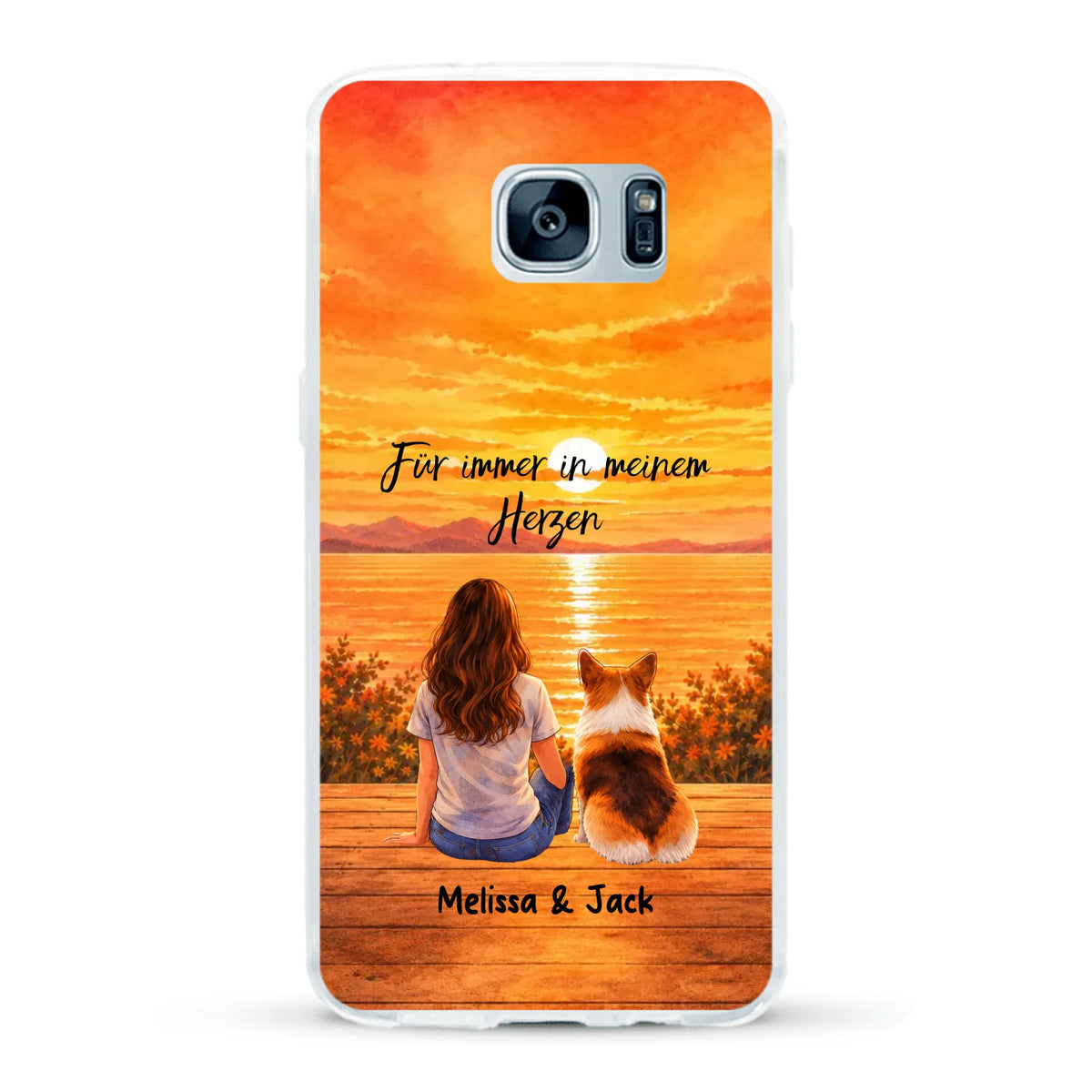 Personalisierte Handyhülle - Aquarell Silhouette