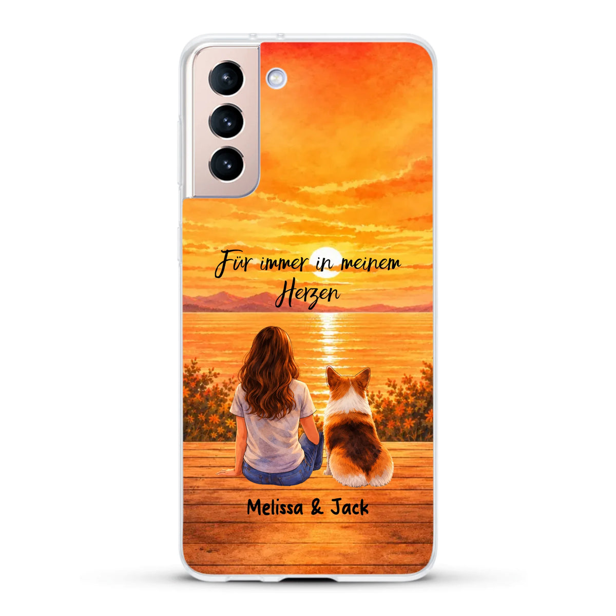 Personalisierte Handyhülle - Aquarell Silhouette