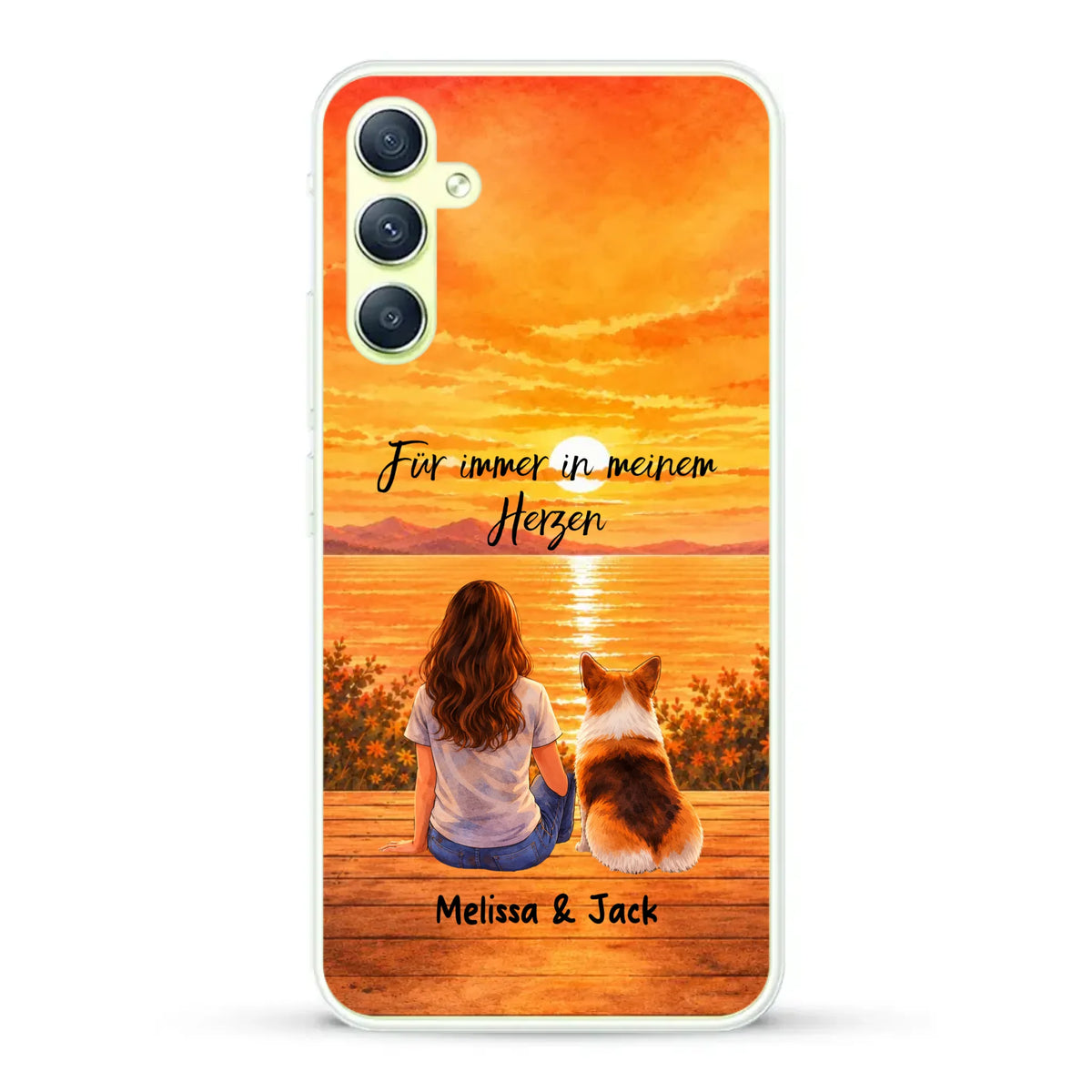 Personalisierte Handyhülle - Aquarell Silhouette