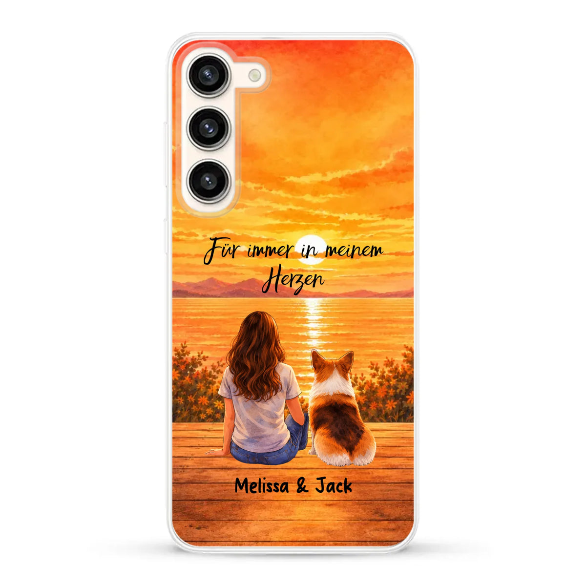 Personalisierte Handyhülle - Aquarell Silhouette