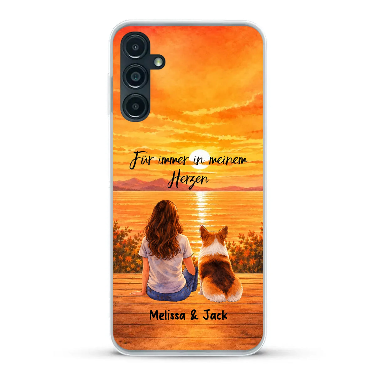 Personalisierte Handyhülle - Aquarell Silhouette