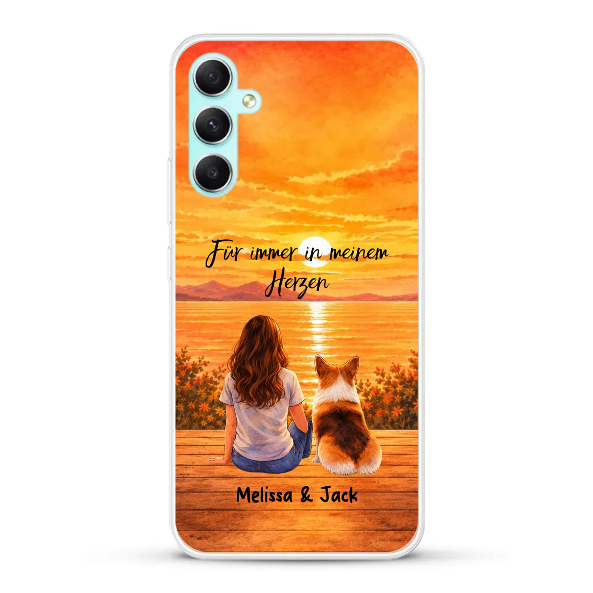Personalisierte Handyhülle - Aquarell Silhouette
