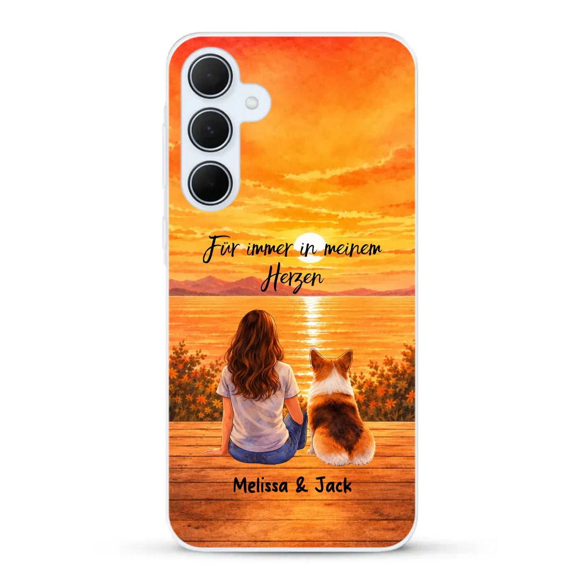 Personalisierte Handyhülle - Aquarell Silhouette