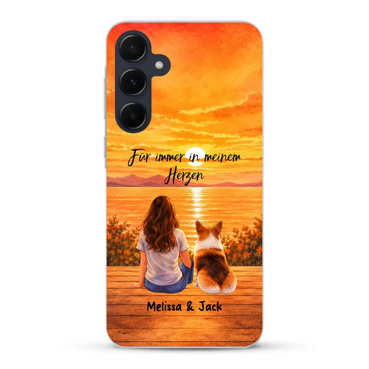 Personalisierte Handyhülle - Aquarell Silhouette