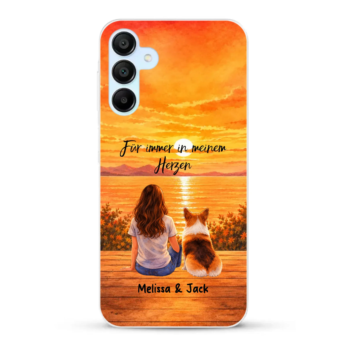 Personalisierte Handyhülle - Aquarell Silhouette