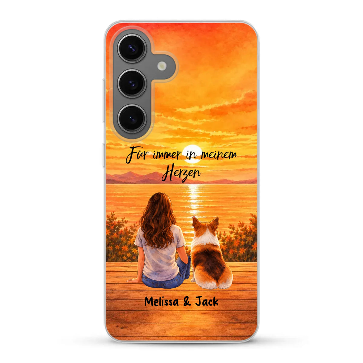 Personalisierte Handyhülle - Aquarell Silhouette