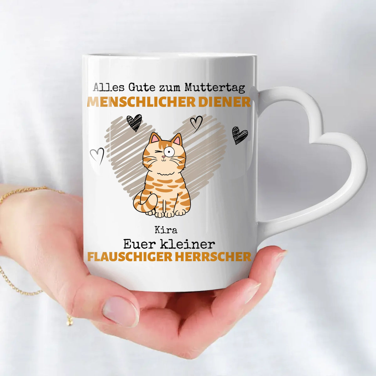 Personalisierte Tasse - Flauschige Herrscher mit Katze