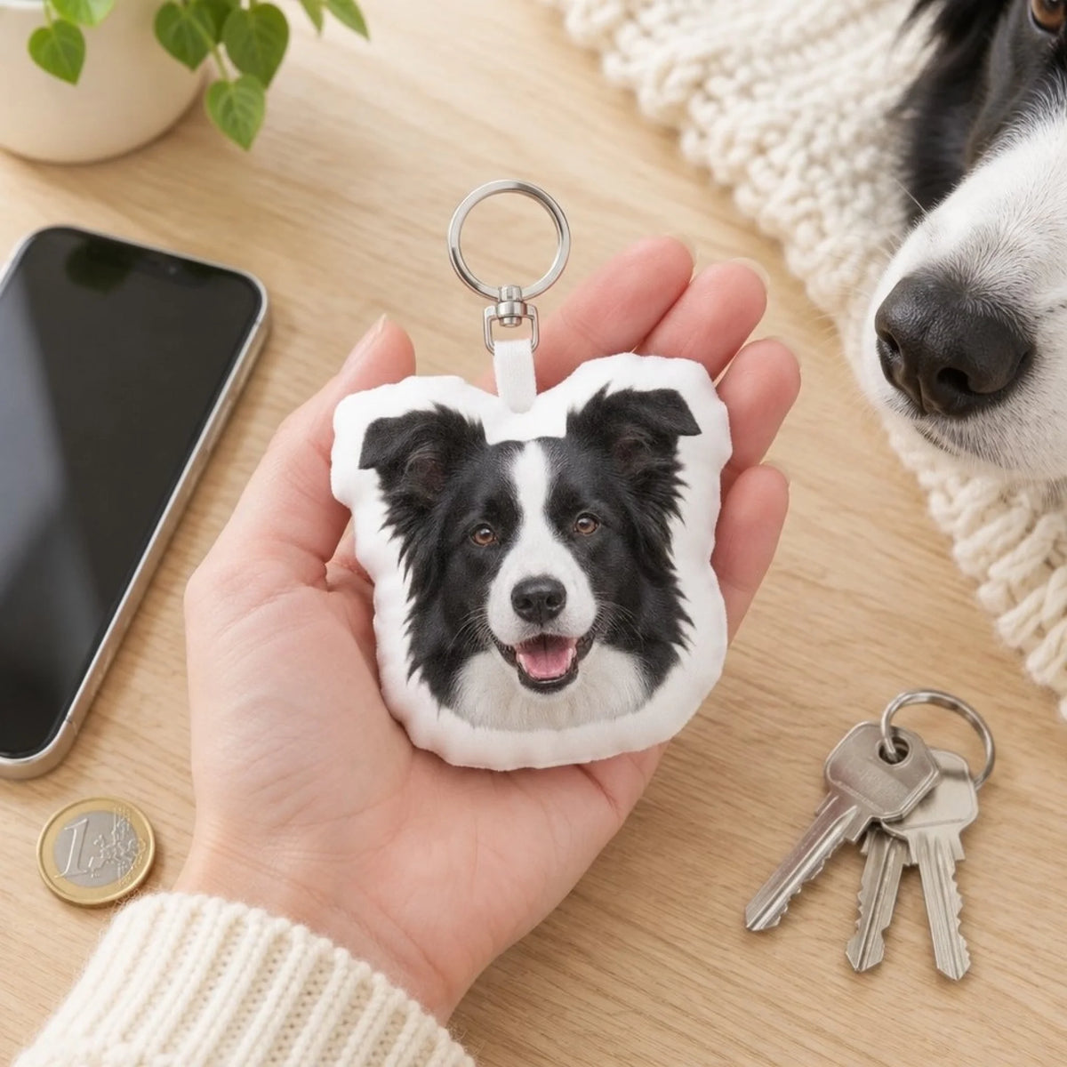Personalisierte Form Schlüsselanhänger - Dein Fotokopf - in der Handfläche - Pet Printed