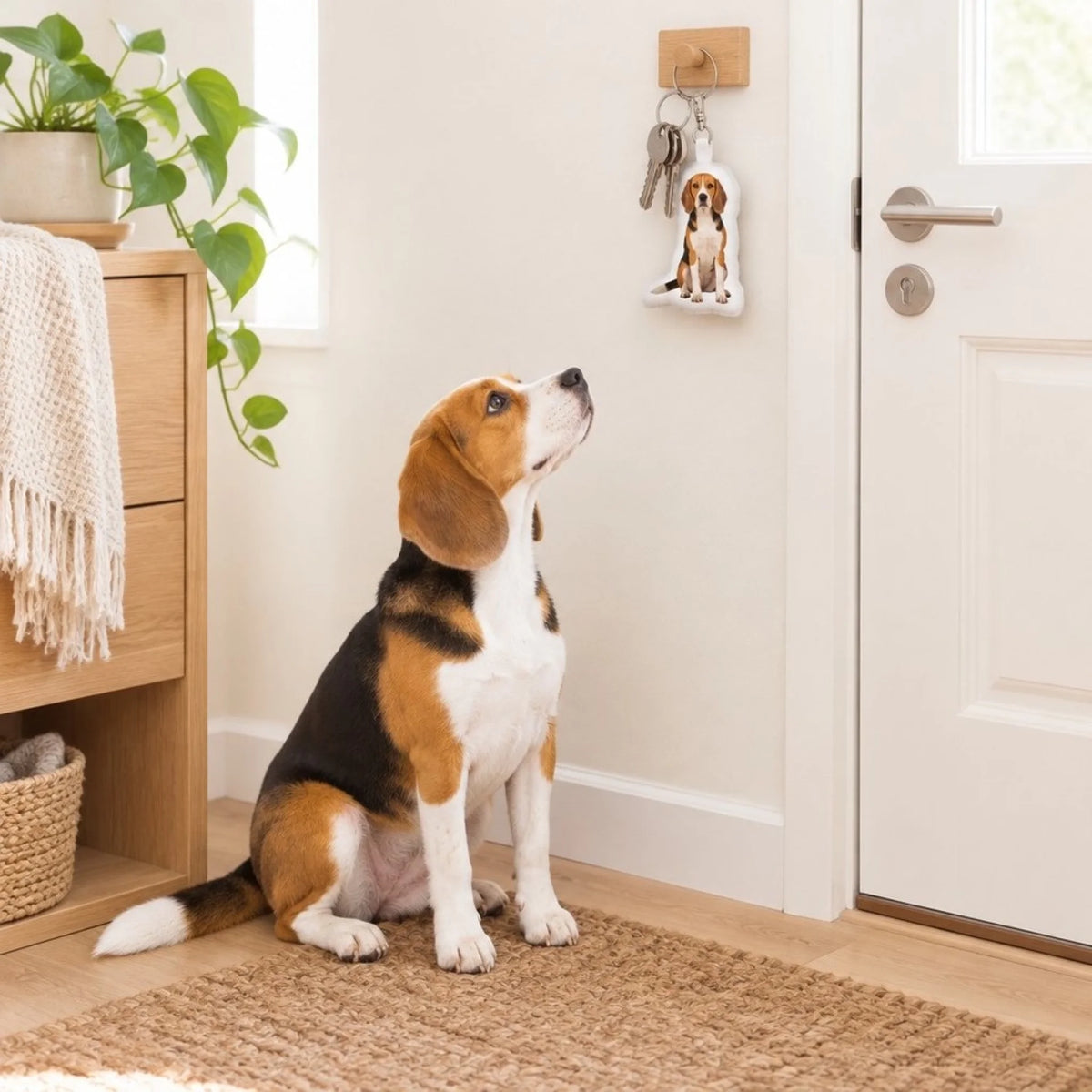 Personalisierte Form Schlüsselanhänger - Dein Foto mit Hund - am Schlüsselbrett - Pet Printed