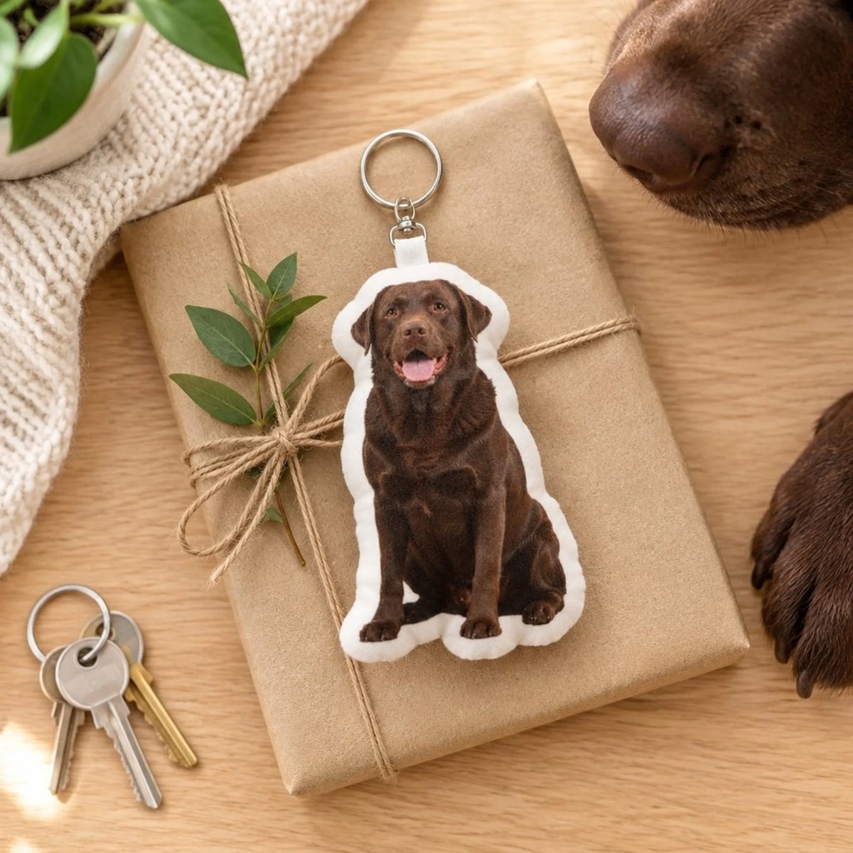 Personalisierte Form Schlüsselanhänger - Dein Foto mit Hund - als Geschenk - Pet Printed
