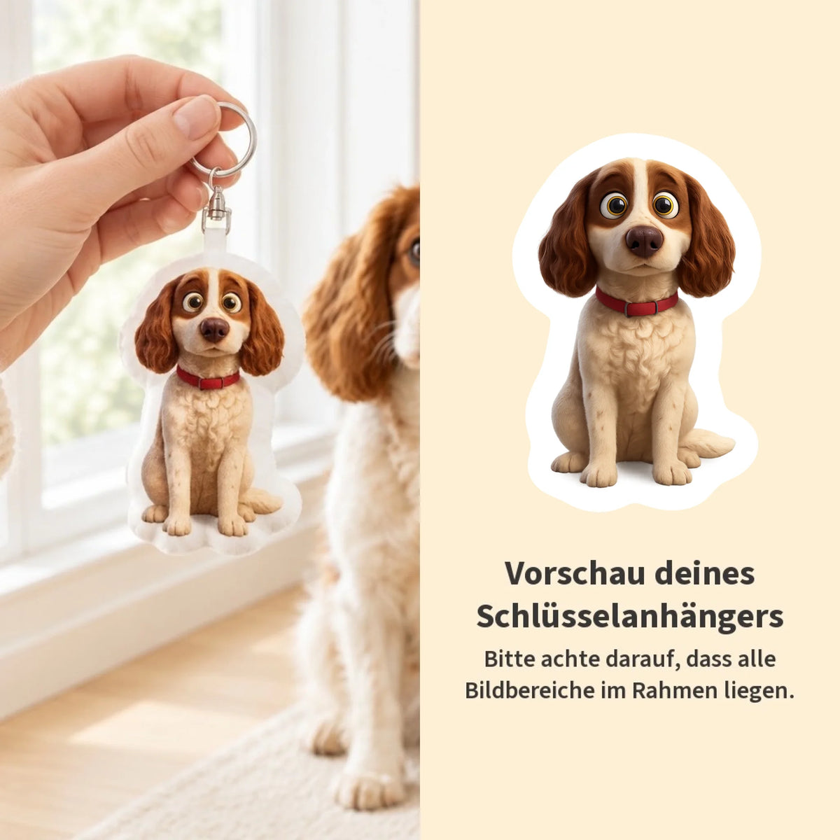 Personalisierte Form Schlüsselanhänger - Cartoon - Vorschau - Pet Printed
