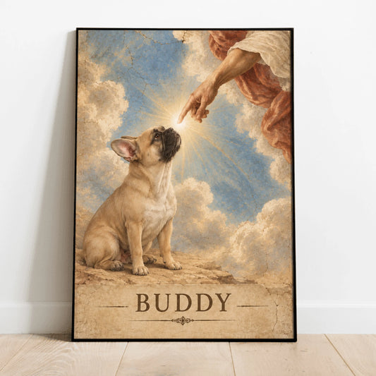 Personalisiertes Poster - Renaissance Fresco Touched by Grace Dog