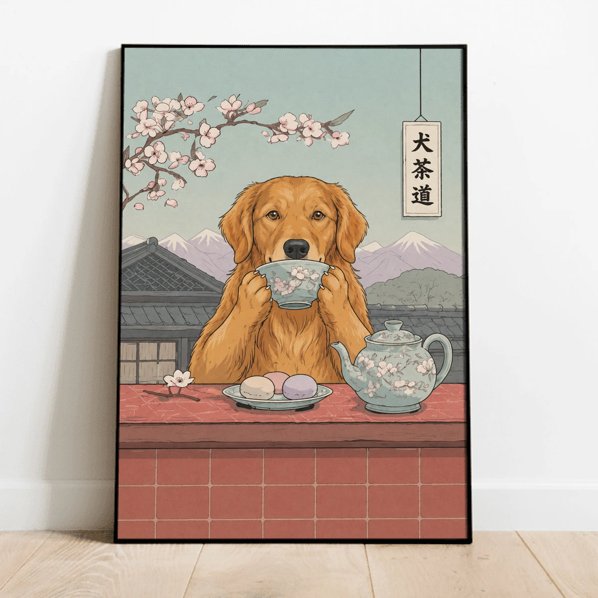 Personalisiertes Poster - Asian Ink Painting Tea Time Pet