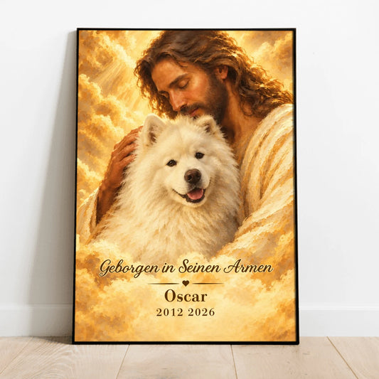 Personalisiertes Poster - Ölgemälde Geborgen in Seinen Armen