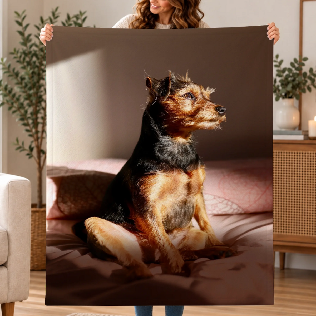 Personalisierte Decke - Dein Foto mit Hund