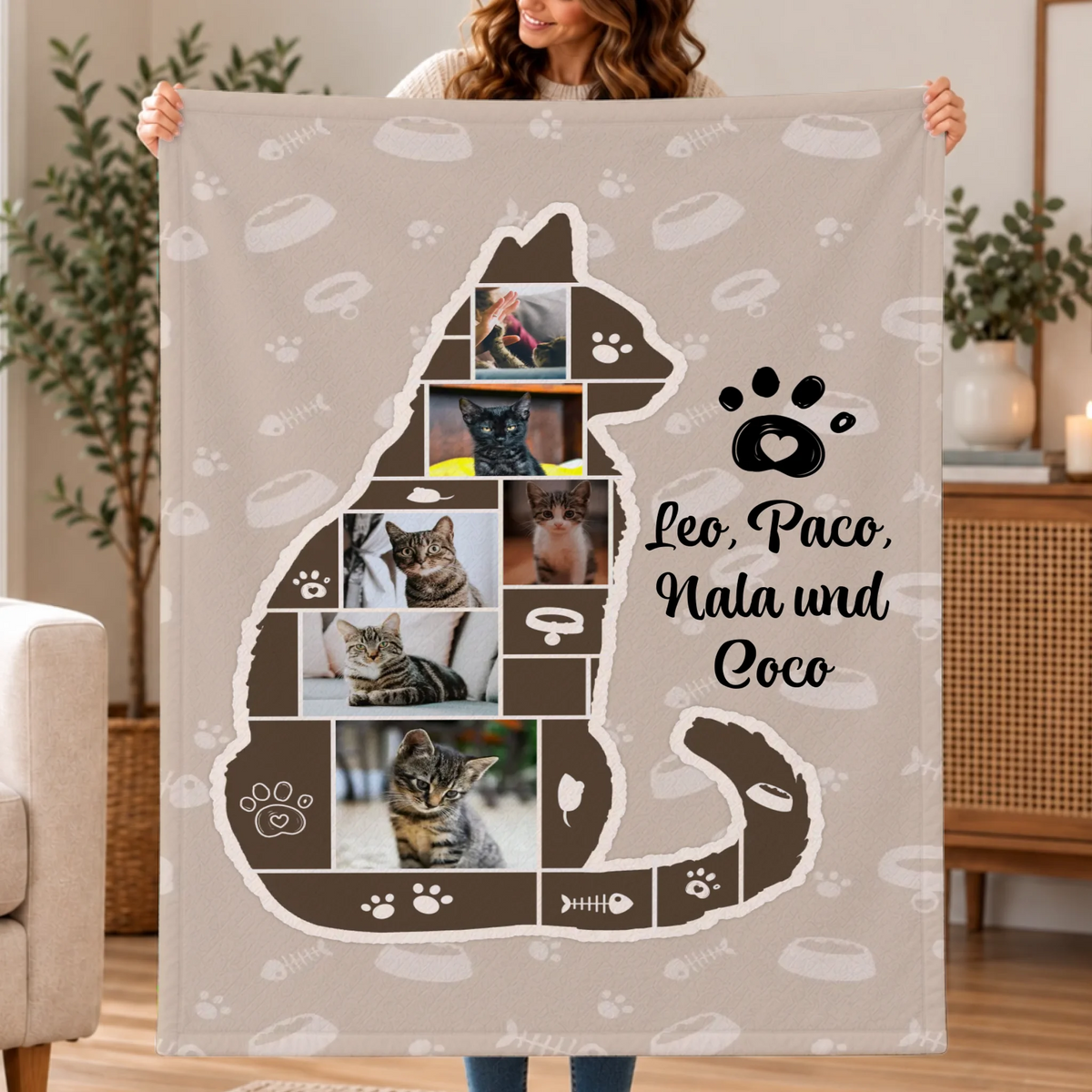 Personalisierte Decke - Fotocollage Tier