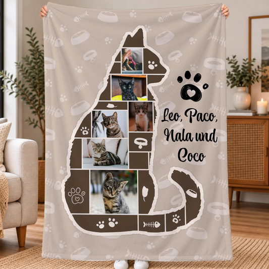 Personalisierte Decke - Fotocollage Tier