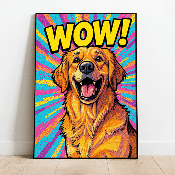 Personalisiertes KI-Poster für Hund oder Katze - Pop Art