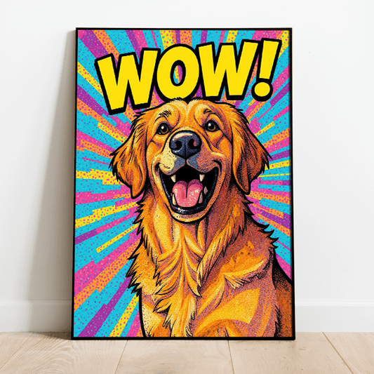 Personalisiertes KI-Poster für Hund oder Katze - Pop Art