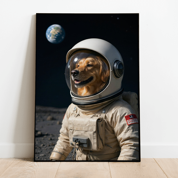 Personalisiertes KI-Poster für Hund oder Katze - Astronaut