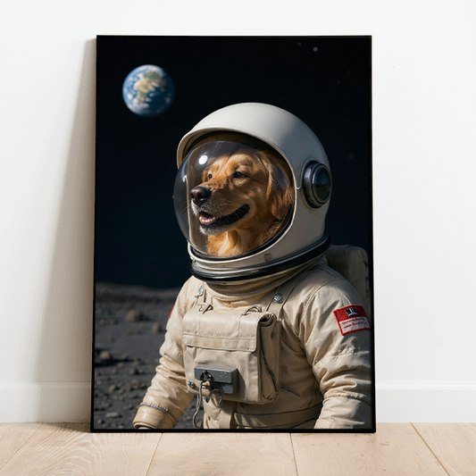 Personalisiertes KI-Poster für Hund oder Katze - Astronaut