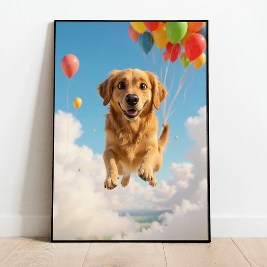 Personalisiertes KI-Poster für Hund oder Katze - Cartoon