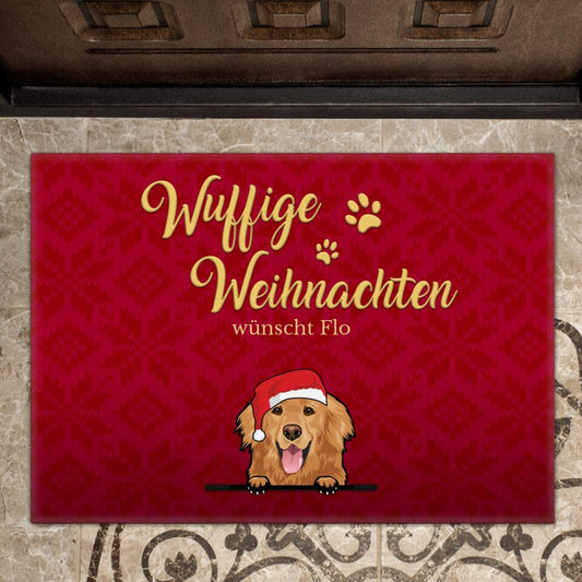 Wuffige Weihnachten - Individuelle Fußmatte