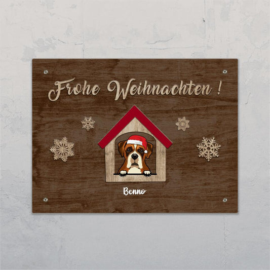 Hundehütte Weihnachten - Individuelles Türschild